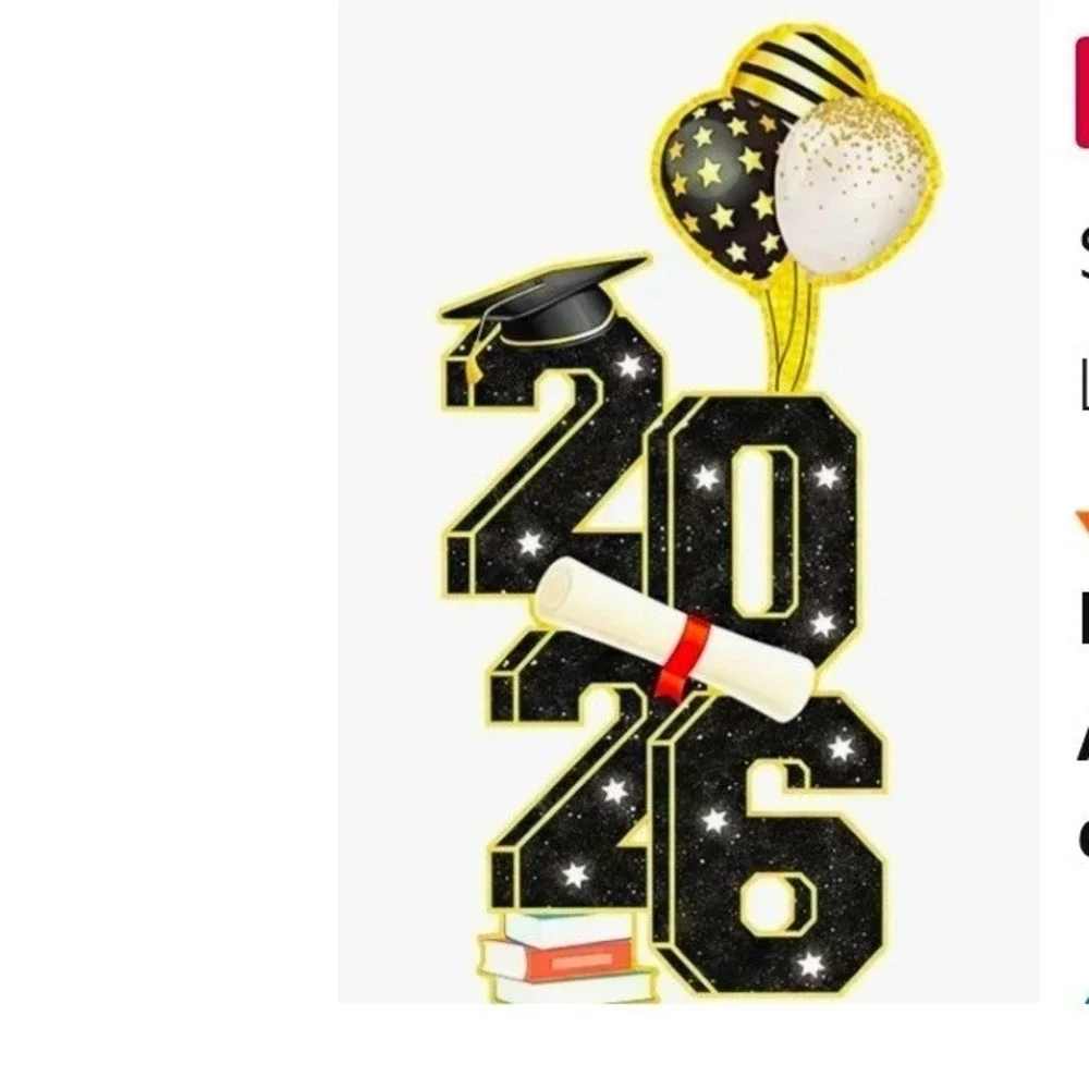 Have a winter grad?   2026 Graduation Yard Sign Large Black Gold Class of 2026